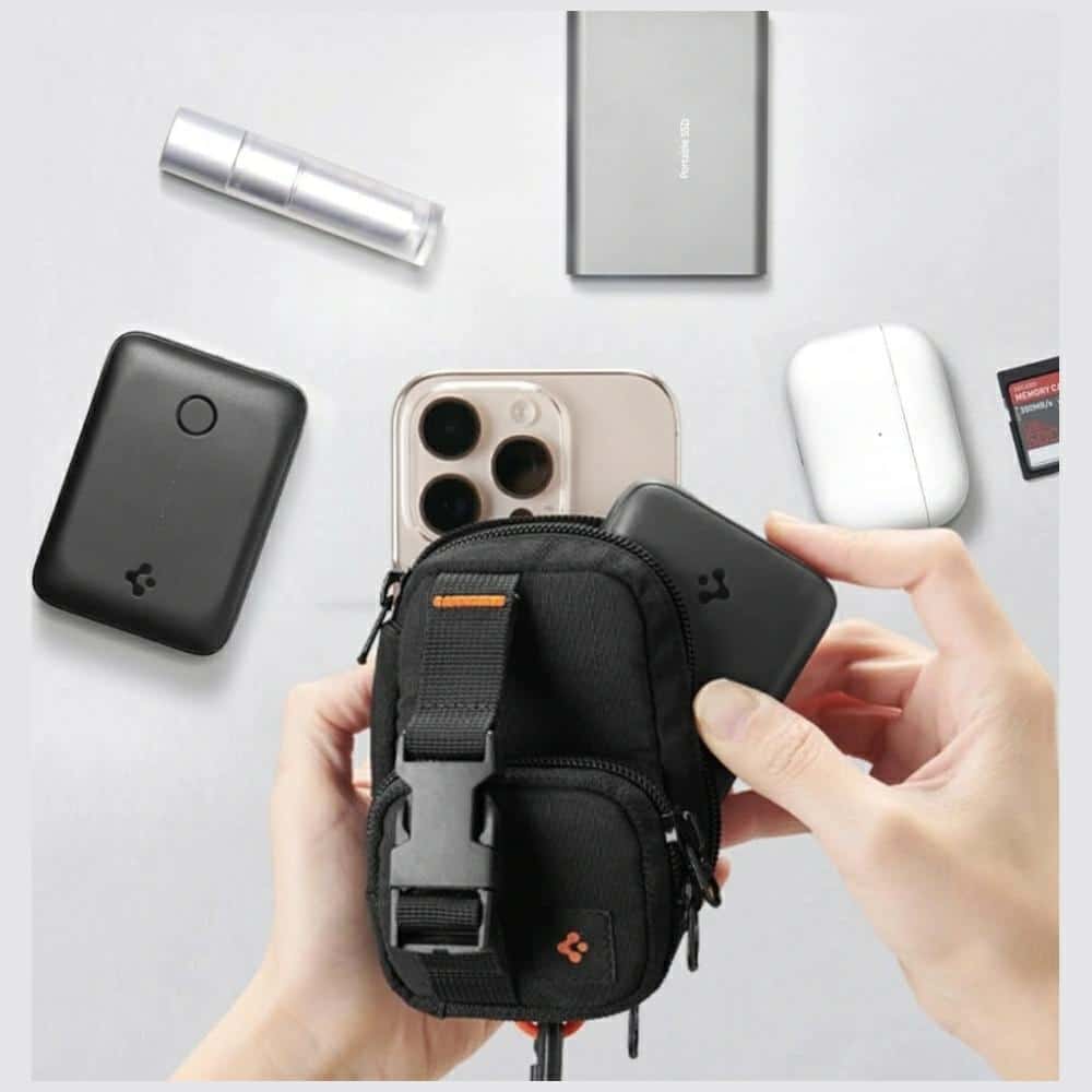 Μαγνητικός οργανωτής τηλεφώνου Spigen Snap Zip MagSafe μαύρος - Image 4