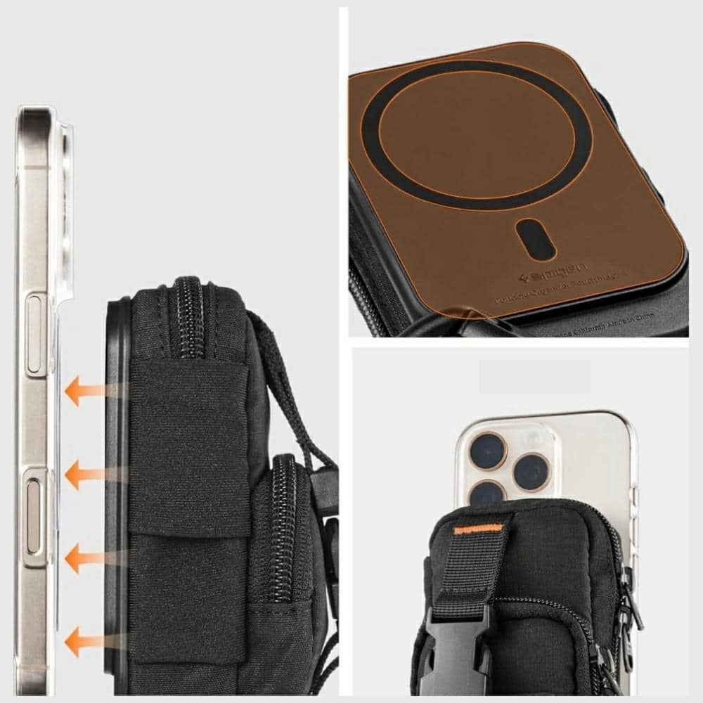 Μαγνητικός οργανωτής τηλεφώνου Spigen Snap Zip MagSafe μαύρος - Image 5