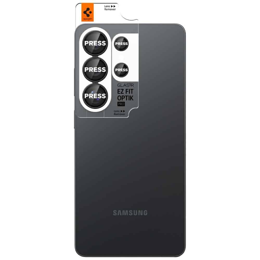 Προστατευτικό φακού κάμερας Spigen Optik Pro HD Glas.TR “EZ FIT” για Samsung Galaxy S26 Ultra, μαύρο, 2 τεμάχια. - Image 2
