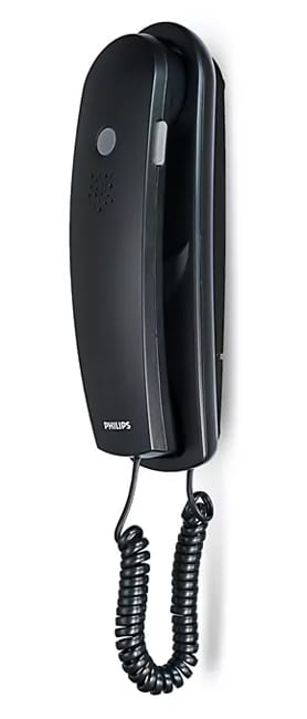 PHILIPS ενσύρματο τηλέφωνο TD2801B/00, επιτραπέζιο ή επιτοίχιο, μαύρο - Image 4