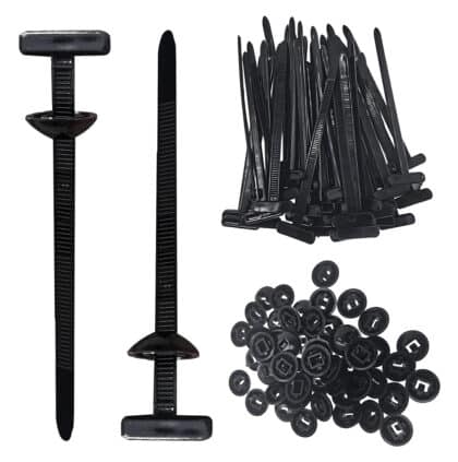 POWERTECH δεματικά καλωδίων TIES-082, 5x90mm, μαύρα, 50τμχ