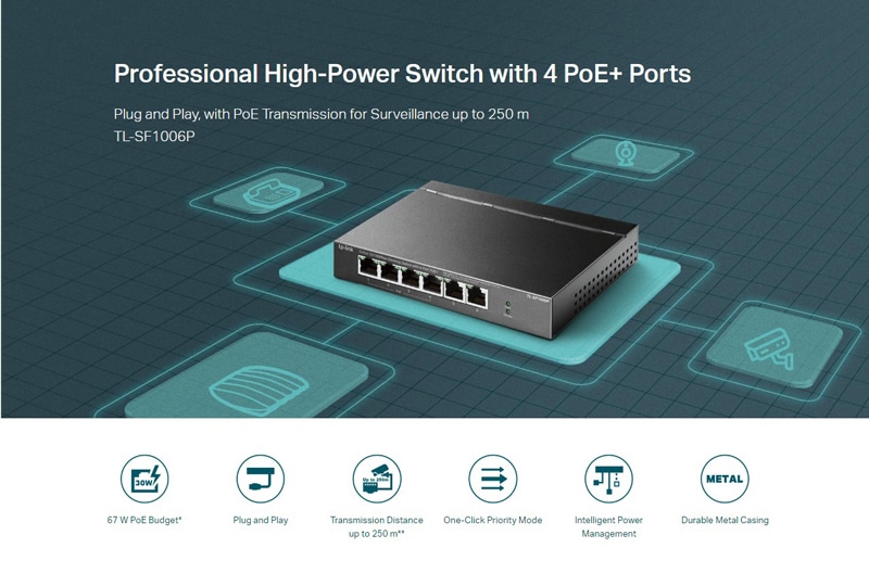 SWITCH TP-LINK TL-SF1006P - Image 2