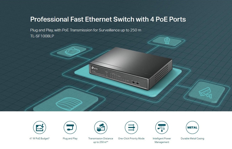 SWITCH TP-LINK TL-SF1008LP - Image 2