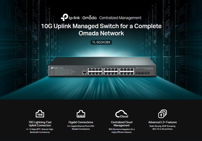 Διαχειριζόμενος διακόπτης TP-LINK L2+ TL-SG3428X, 24 θυρών Gigabit, 4x SFP+, Έκδ.1.0 - Image 2