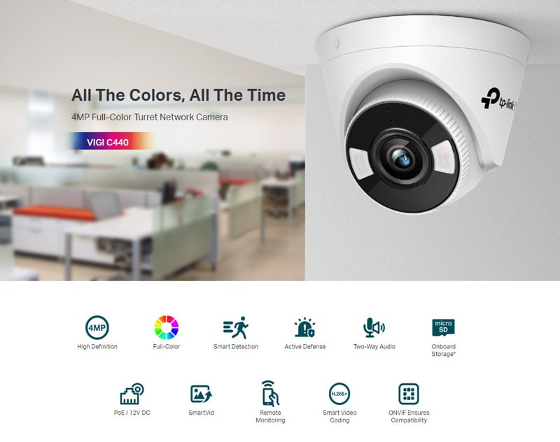 TP-LINK IP κάμερα VIGI C440, 4mm, 4MP, PoE, SD, Ver. 1.0 - Image 2