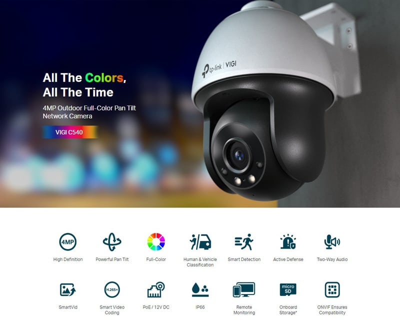 TP-LINK IP κάμερα VIGI C540, 4mm, 4MP, PoE, PTZ, IP66, SD, Ver. 2.0 - Image 2
