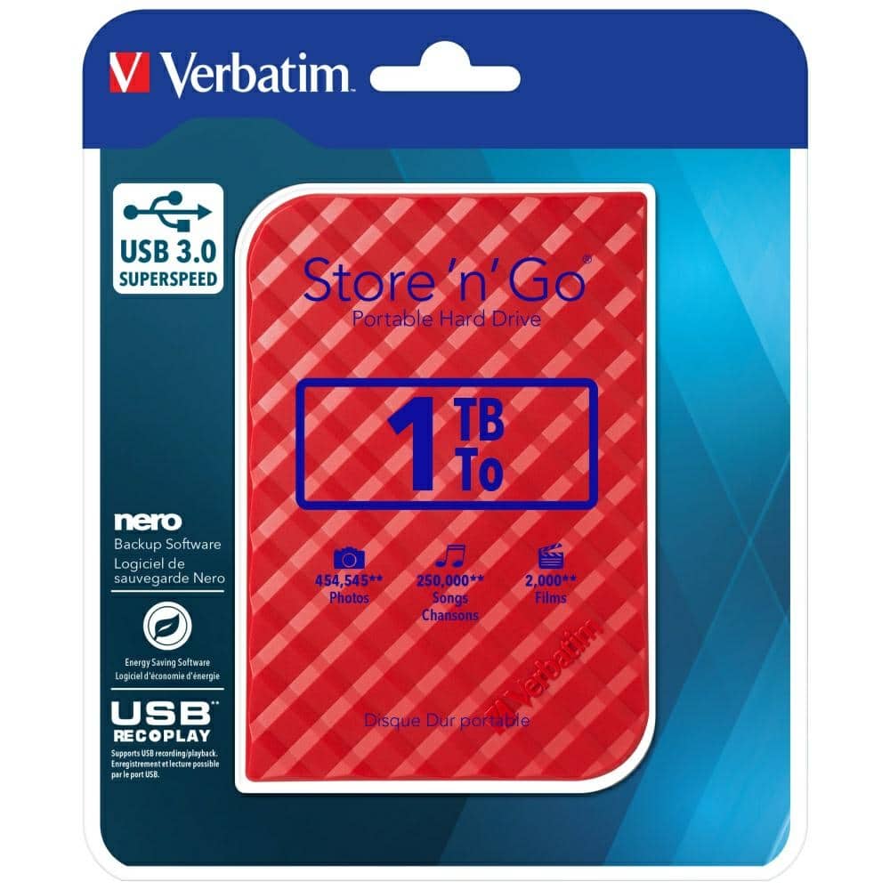 Εξωτερικός δίσκος Verbatim Store n Go USB 3.0 HDD 1TB κόκκινος 53203 - Image 7