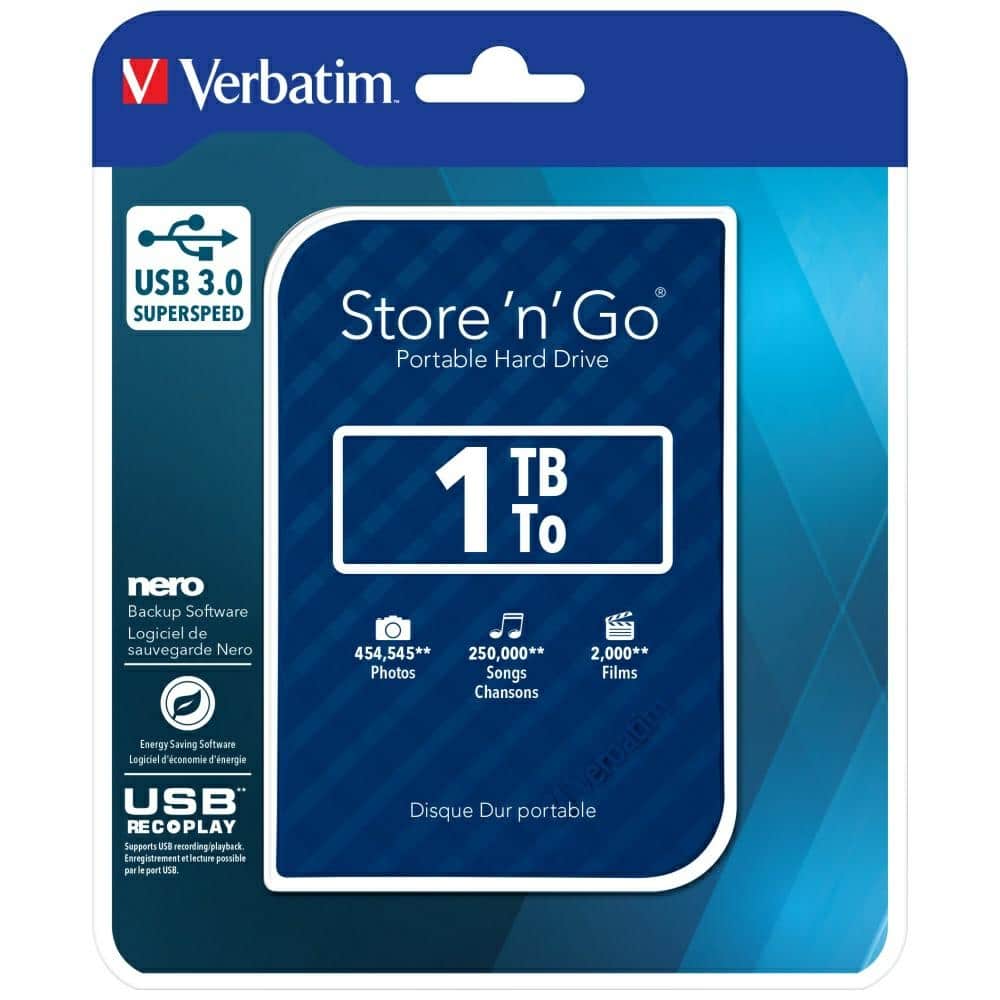 Εξωτερικός δίσκος Verbatim Store n Go USB 3.0 HDD 1TB μπλε 53200 - Image 7