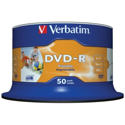 Δίσκος DVD-R Verbatim 4.7GB 16x AZO για εκτύπωση 50 τεμάχια 43533