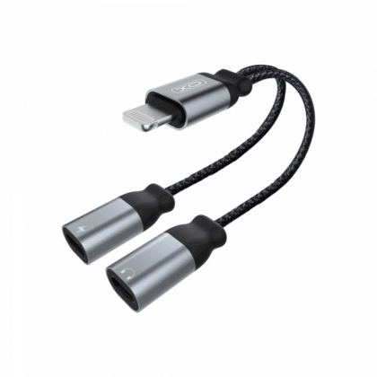 Προσαρμογέας ήχου Lightning σε 2 x Lightning XO DESIGN NB-R160A, Γκρι