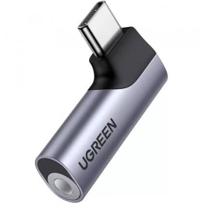 Προσαρμογέας ήχου USB-C σε 3,5 χιλ. UGREEN CM460 (20194) Γωνιακός, Γκρι