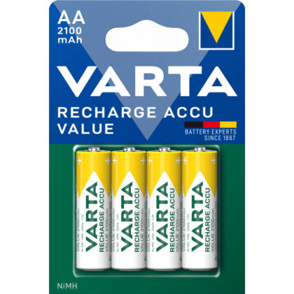 Επαναφορτιζόμενες μπαταρίες NiMH Varta, AA / LR6, 2100mAh, συσκευασία των 4