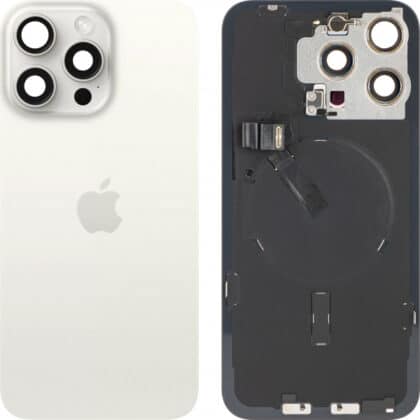 Κάλυμμα μπαταρίας / πίσω γυαλί για Apple iPhone 15 Pro Max, λευκό τιτάνιο, pulled (βαθμού Α)