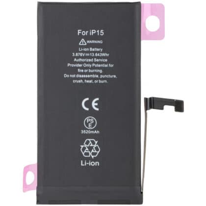 Μπαταρία για Apple iPhone 15, 3620mAh Διαγνωστική Υψηλής Χωρητικότητας
