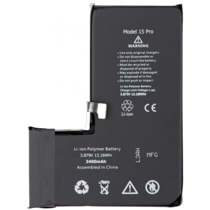 Μπαταρία για Apple iPhone 15 Pro, υψηλής χωρητικότητας 3400mAh
