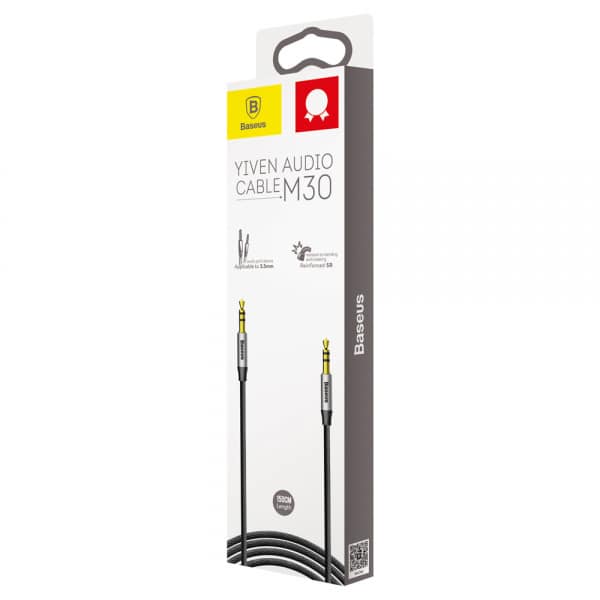 Καλώδιο ήχου 3,5 χιλ. σε 3,5 χιλ. Baseus Yiven M30, 1,5 μ., Μαύρο CAM30-CS1 - Image 3