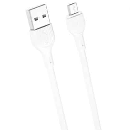 Καλώδιο USB-A σε microUSB XO DESIGN NB200, 10W, 2.1A, 1m, Λευκό