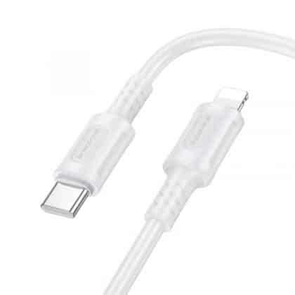 Καλώδιο USB-C σε Lightning Borofone BX111 Feliz, 27W, 2.4A, 1m, Λευκό