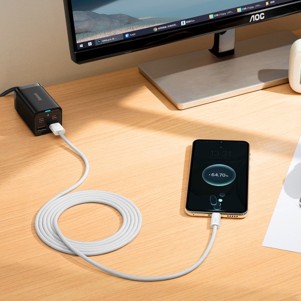 Καλώδιο USB-A σε USB-C Baseus Dynamic Series, 100W, 5A, 2m, Λευκό CALD000702 - Image 5