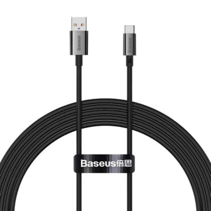 Καλώδιο USB-A σε USB-C Baseus Superior Series, 100W, 5A, 2m, Μαύρο P10320102114-02