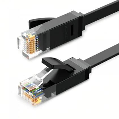 Καλώδιο δικτύου UGREEN NW102 επίπεδο, UTP, Cat6, 2m, μαύρο