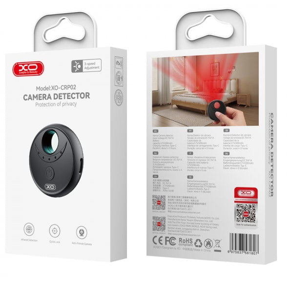Ανιχνευτής Κάμερας Anti-Spy XO DESIGN CRP02, Μαύρο - Image 2
