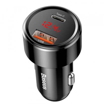 Φορτιστής Αυτοκινήτου Baseus Magic Display Series, 45W, 5A, 1 x USB-A - 1 x USB-C, Μαύρο CCMLC20C-01