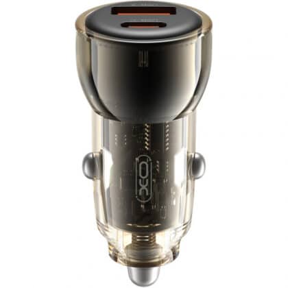 Φορτιστής Αυτοκινήτου XO DESIGN CC60, 60W, 3A, 1 x USB-A - 1 x USB-C, Μαύρο