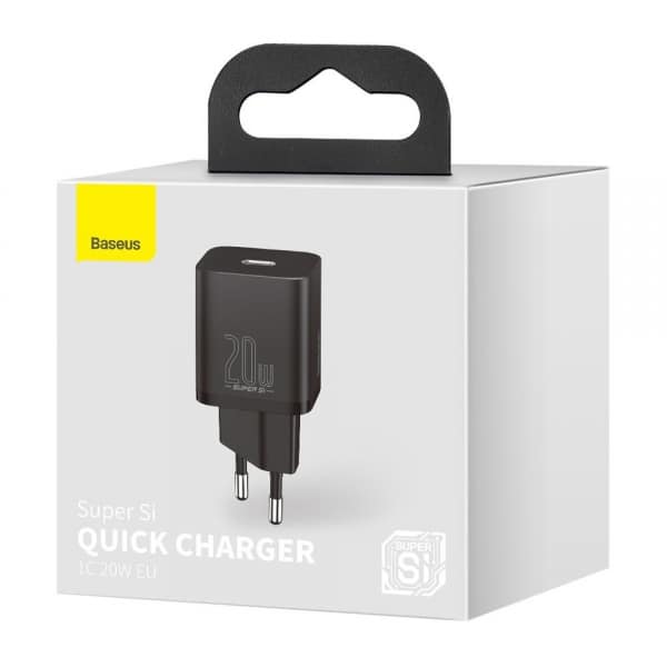 Φορτιστής τοίχου Baseus Super Si, 20W, 3A, 1 x USB-C, Μαύρο CCSUP-B01 - Image 6