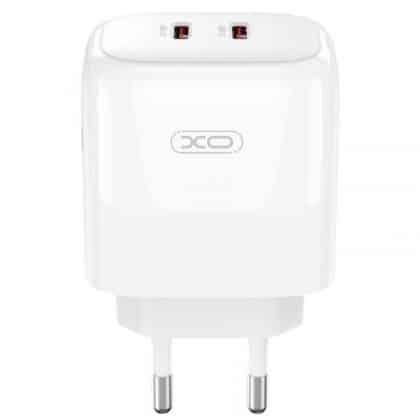 Φορτιστής τοίχου XO DESIGN L140, 35W, 3A, 2 x USB-C, Λευκό