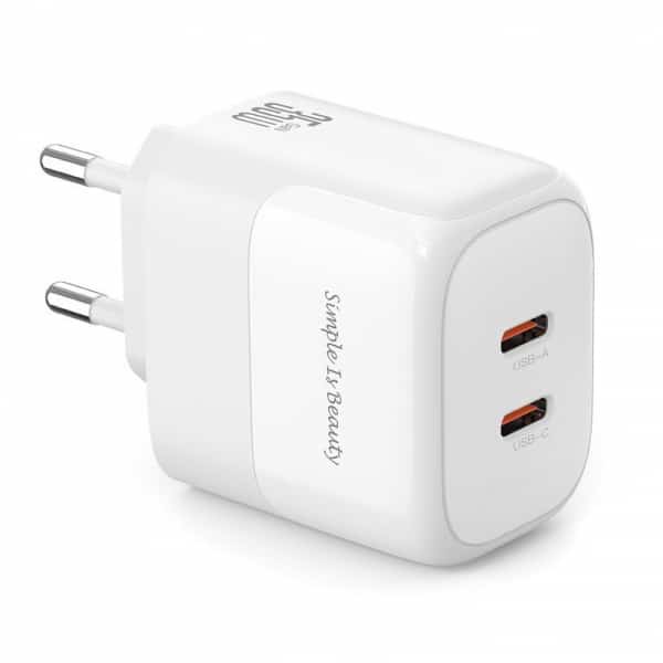 Φορτιστής τοίχου XO DESIGN L140, 35W, 3A, 2 x USB-C, Λευκό - Image 2