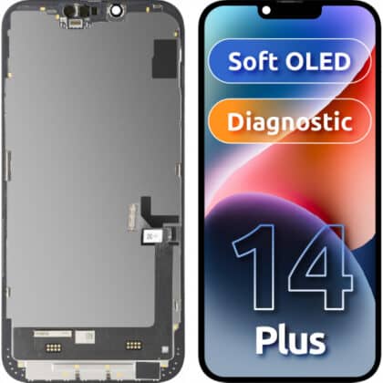 Μονάδα οθόνης LCD MP για Apple iPhone 14 Plus, Έκδοση διαγνωστικού ελέγχου Soft OLED FHD, Aftermarket, Μαύρο