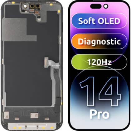 Μονάδα οθόνης LCD MP για Apple iPhone 14 Pro, Soft OLED FHD 120Hz Διαγνωστική έκδοση, Aftermarket, Μαύρο