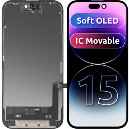 Μονάδα οθόνης LCD MP για Apple iPhone 15, Soft OLED FHD IC Κινητό μοντέλο, Aftermarket, Μαύρο