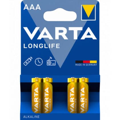 Αλκαλικές μπαταρίες Varta Longlife Power, AAA / LR3, 1.5V, συσκευασία των 4