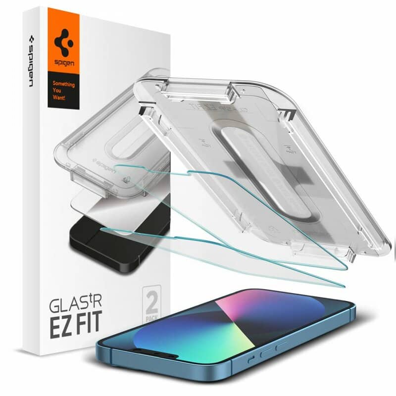 Tempered glass for iPhone 13 / 13 Pro / 14 with Spigen Glas.tR EZ FIT applicator (2 pcs.) - Image 2