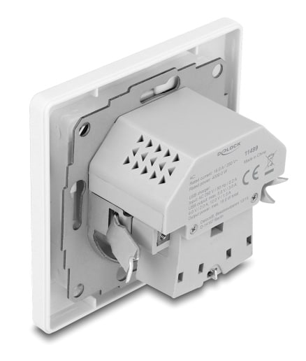 DELOCK πρίζα τοίχου 11499 με θύρες φόρτισης USB & USB-C, 18W PD, λευκή - Image 2