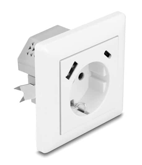 DELOCK πρίζα τοίχου 11499 με θύρες φόρτισης USB & USB-C, 18W PD, λευκή - Image 3