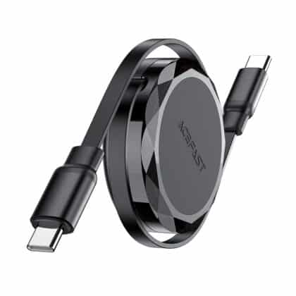 Acefast - Καλώδιο Δεδομένων (C13-03) - Type-C σε Type-C, 60W, Καλώδιο Δεδομένων Φόρτισης Διπλής Ανάσυρσης, Γρήγορη Φόρτιση, 0,8m - Μαύρο
