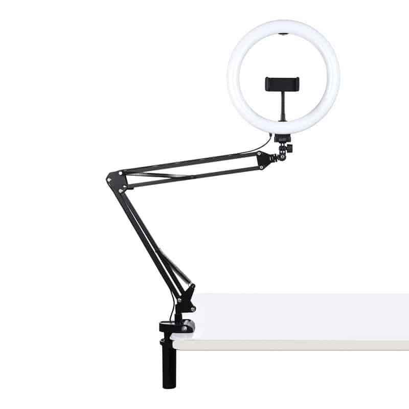Βάση στήριξης γραφείου Puluz με δακτύλιο LED για Vlogging 26cm PKT3090B - Image 2