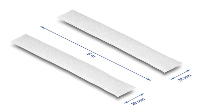 DELOCK ταινία τύπου Velcro 20919, heavy duty, 5mx20mm, λευκή - Image 3