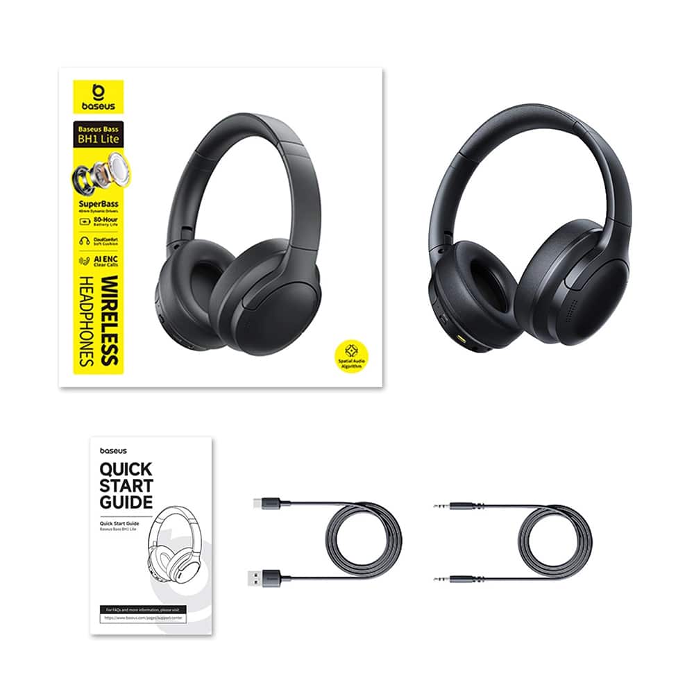 Baseus - Ασύρματα ακουστικά BH1 Lite (A0203C00) - On-Ear, Bluetooth V6.0, Τεχνολογία AI ENC - Μαύρο - Image 6