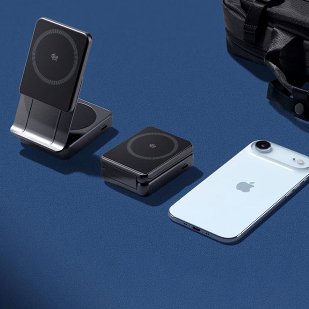 Spigen - Ασύρματος Σταθμός Φόρτισης Essential EF302MOQ (ACH10399) - MagSafe, Γρήγορη Φόρτιση, Qi2.2, Τύπου-C, Πτυσσόμενος, 25W - Γκρι - Image 3