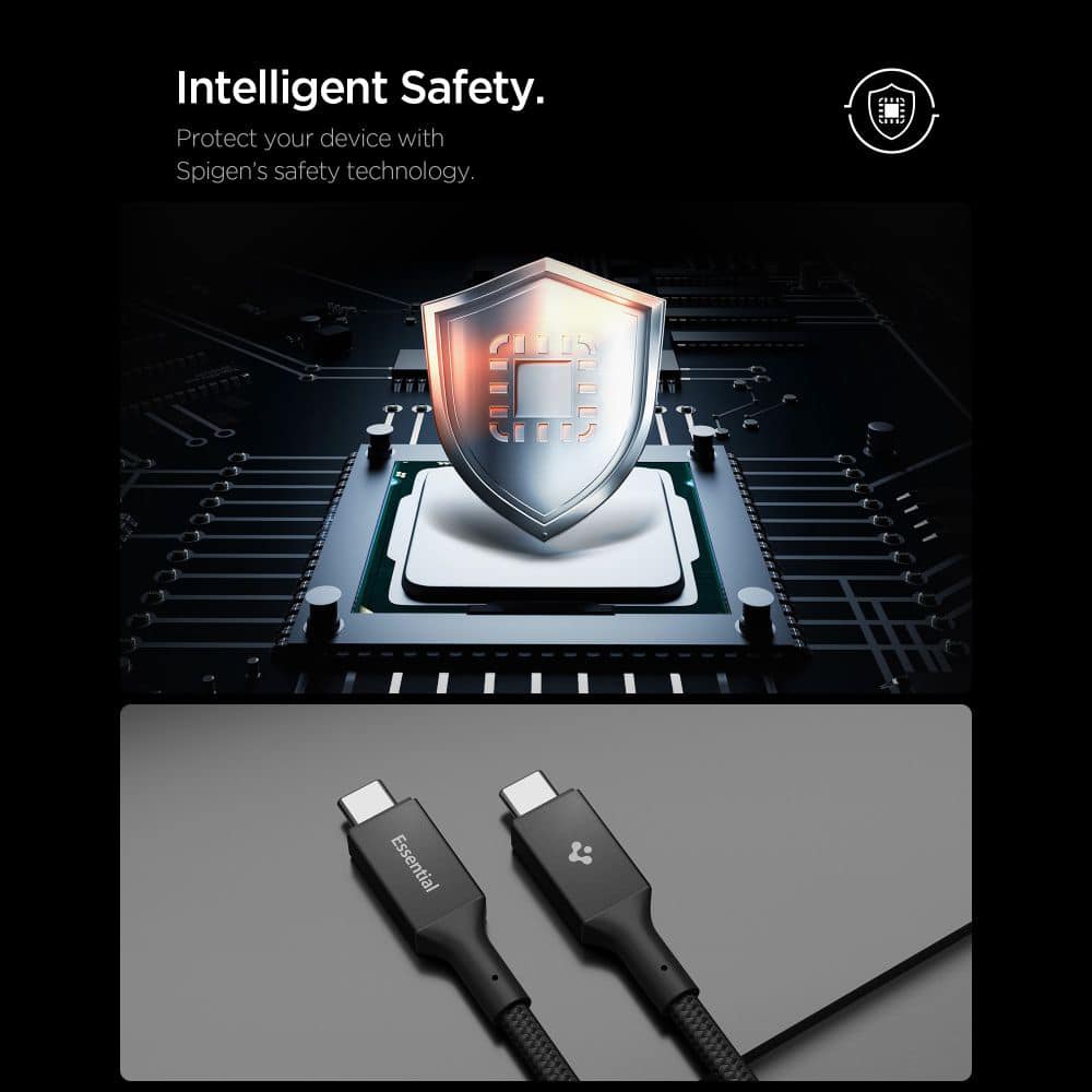 Καλώδιο USB-C Spigen EB24015CC Essential 240W 1.5m Μαύρο - Image 3