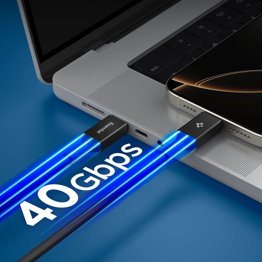 Καλώδιο USB-C Spigen EB24015CC Essential 240W 1.5m Μαύρο - Image 4