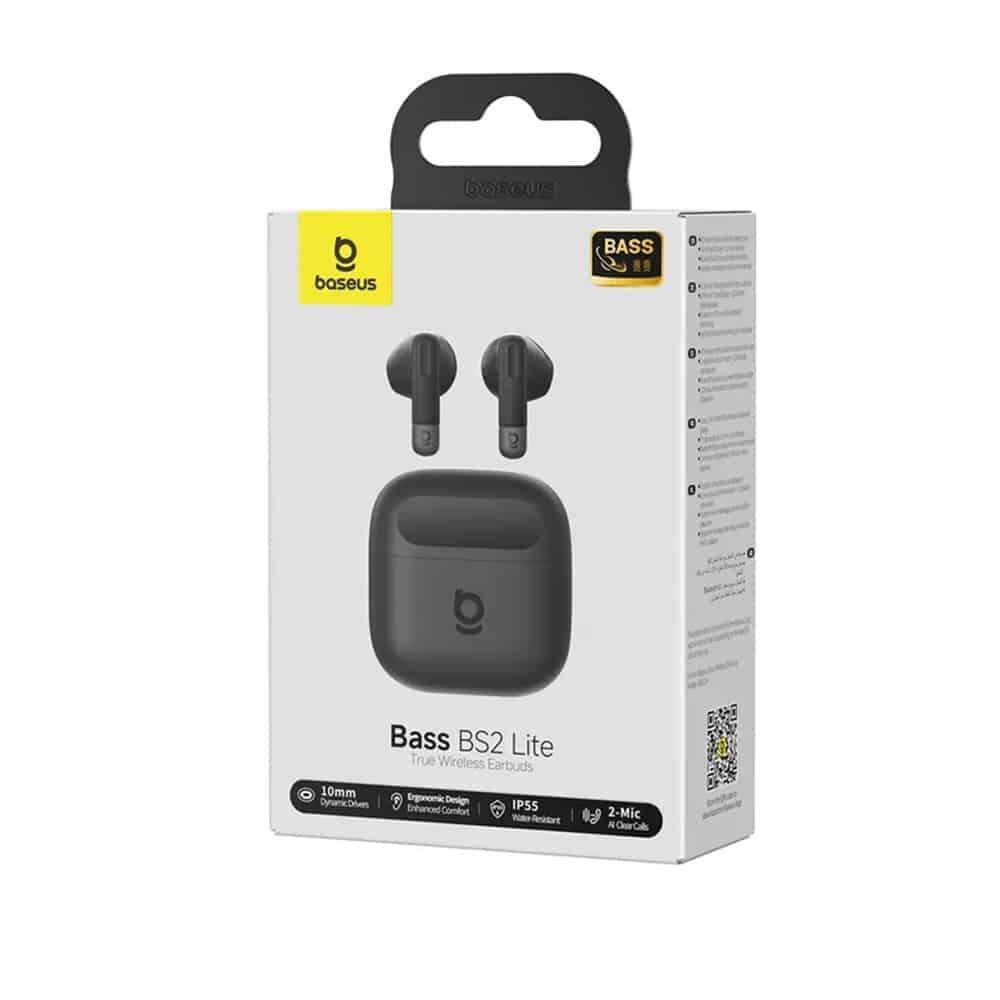 Baseus - Ασύρματα ακουστικά Bass BS2 Lite (A0010A02) - Bluetooth 6.0, SuperBass, 2-Mic ENC, Διάρκεια ζωής μπαταρίας 40 ωρών, IP55 - Μαύρο - Image 7