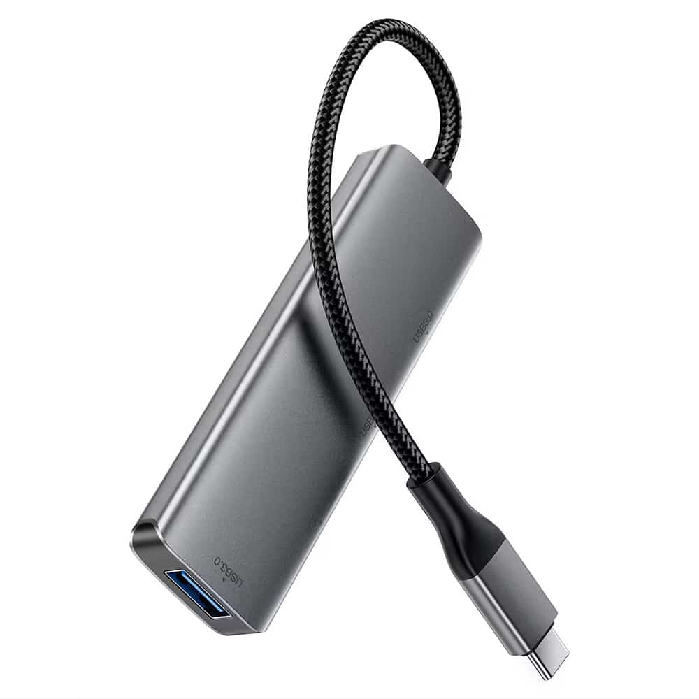 Acefast - Hub 4 σε 1 (J15) - Type-C σε 4x USB3.0, 5Gbps, Plug&Play, Κράμα αλουμινίου, Πλεγμένο νάιλον καλώδιο - Μεταλλικό γκρι - Image 3