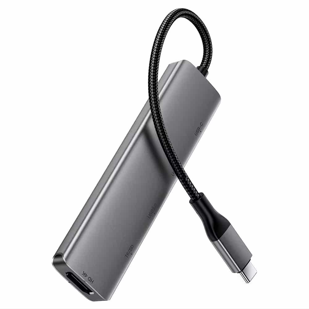 Acefast - Σταθμός σύνδεσης 6 σε 1 (J18) - USB-C σε 2x USB3.0, USB-C PD 90W, HDMI 4K, Κάρτα SD/TF, Plug&Play - Μεταλλικό γκρι - Image 3