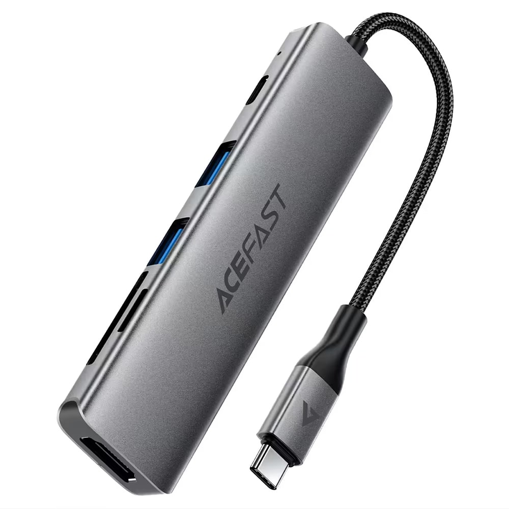 Acefast - Σταθμός σύνδεσης 6 σε 1 (J18) - USB-C σε 2x USB3.0, USB-C PD 90W, HDMI 4K, Κάρτα SD/TF, Plug&Play - Μεταλλικό γκρι - Image 2