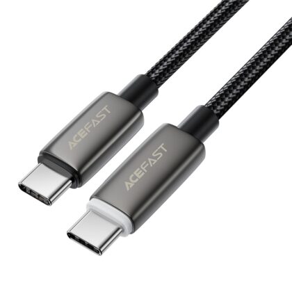 Acefast - Καλώδιο Δεδομένων (C23-03) - USB-C σε USB-C, Έξυπνη Απενεργοποίηση, Γρήγορη Φόρτιση 60W, Πλεγμένο Καλώδιο, 1,2 μ. - Μαύρο